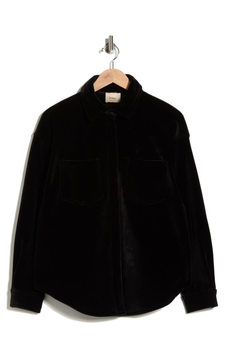 ELIE ELIE TAHARI Corduroy Shirt Jacket, Alternate, color, Black