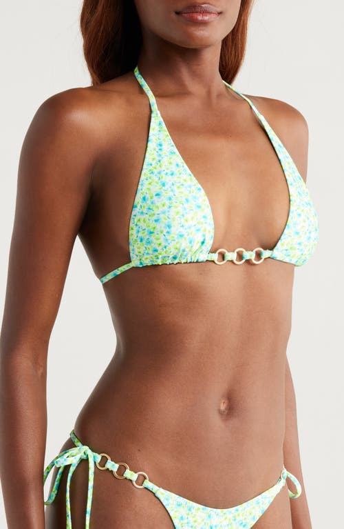 Kulani Kinis Ring Halter Bikini Top In Apple Blossom