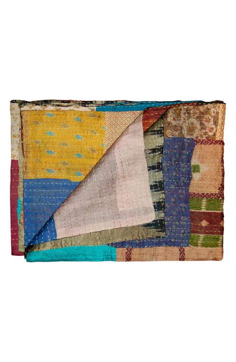 Kantha Silk Blend Throw Blanket