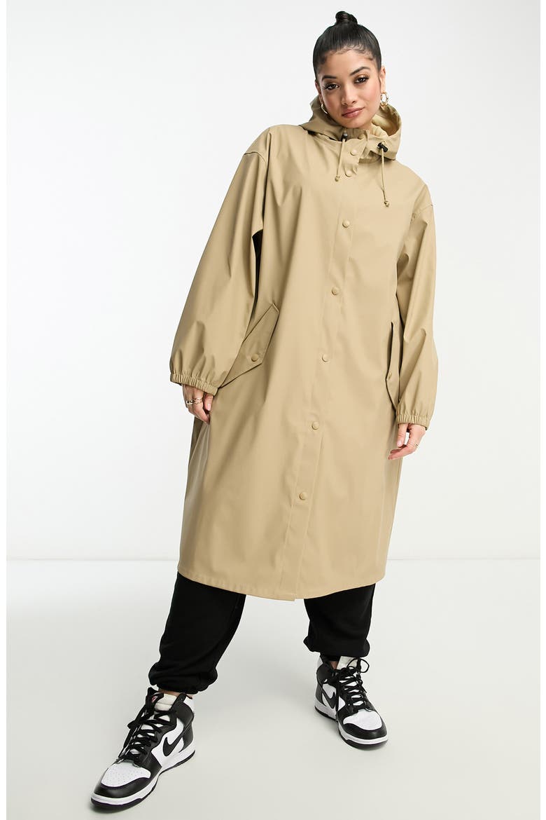 Curve Hooded Raincoat, Alternate, color, TAN