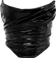 HOUSE OF CB Marla Faux Patent Leather Corset Top
