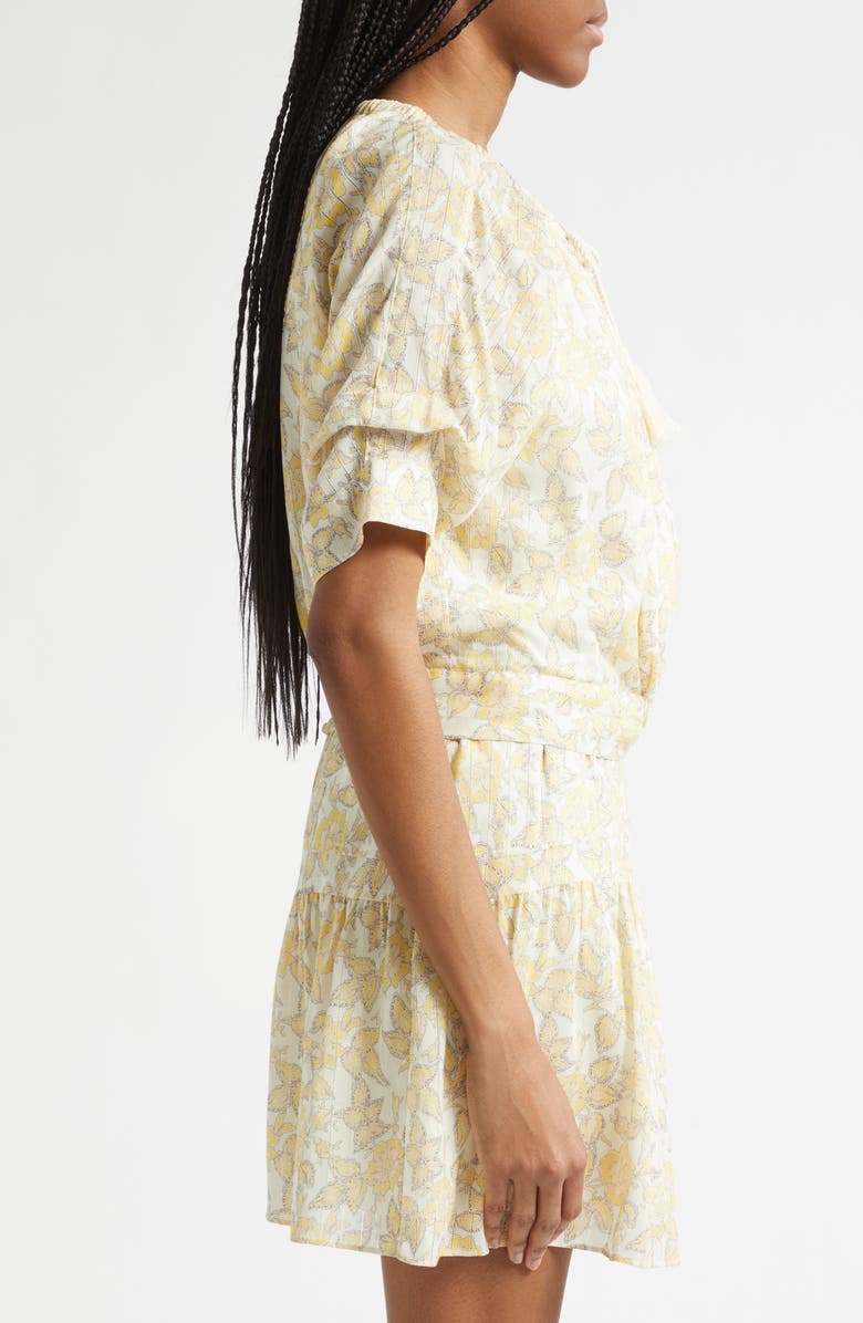 Derek Lam 10 Crosby Suri Voile Top, Alternate, color, Valiase Yellow Floral