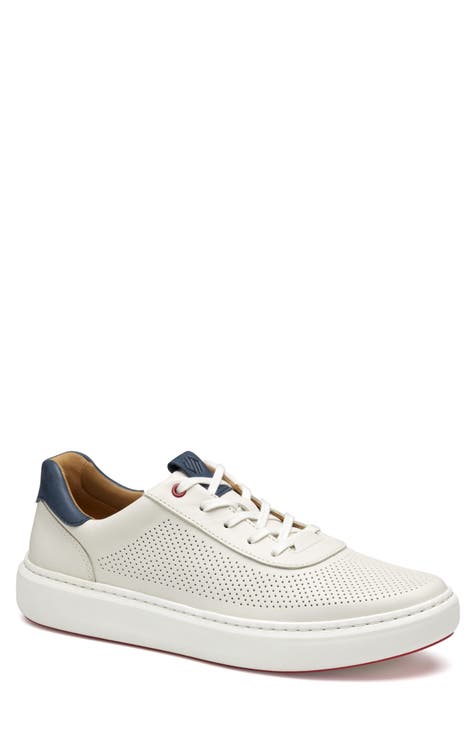 mens white sneakers leather