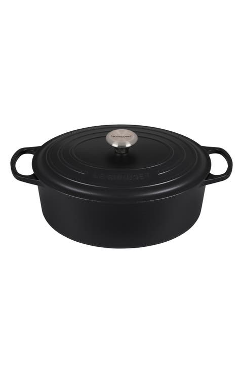 Signature 6.75-Quart Oval Enamel Cast Iron French/Dutch Oven with Lid