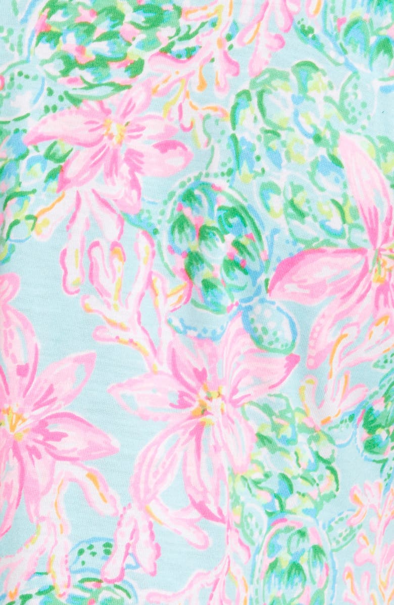 Lilly Pulitzer<sup>®</sup> Kawai Floral Print Flutter Sleeve Cotton Knit Dress, Alternate, color, 