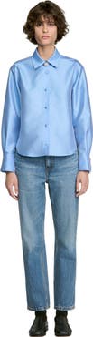 SANDRO Jewellery detail satin shirt