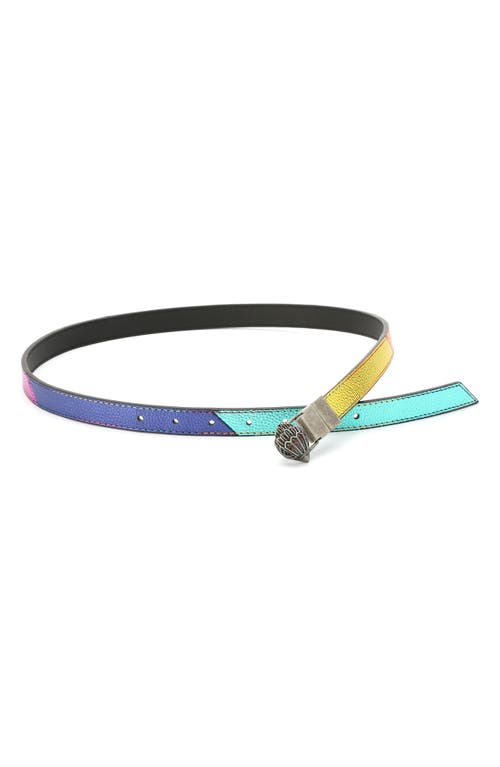 Kurt Geiger London Reversible Leather Belt In Multi