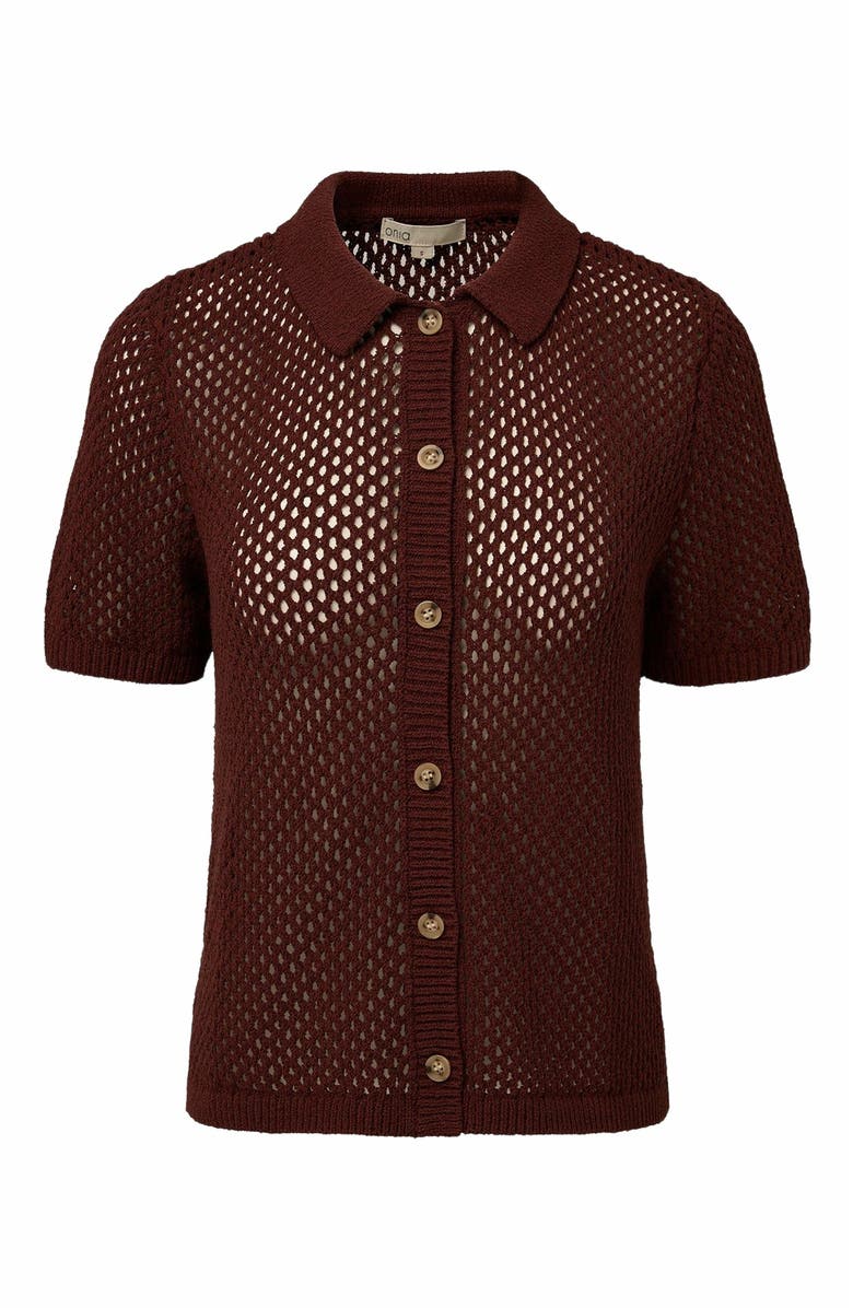 Onia Crochet Knit Button Up Shirt, Alternate, color, 