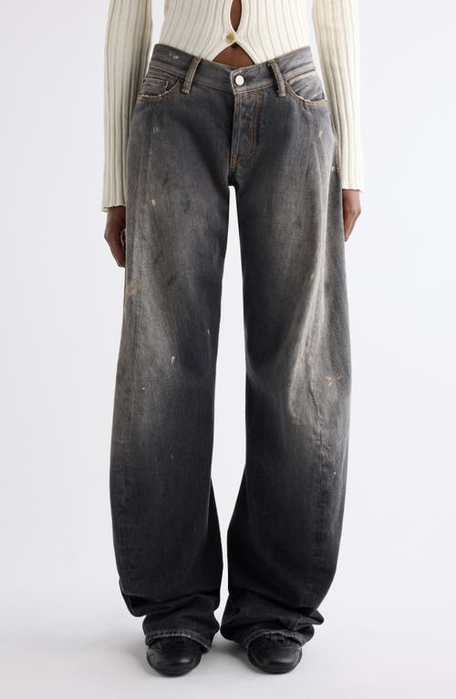 Acne Studios 2006 Black Trafa Paint Splatter Baggy Wide Leg Jeans In Black