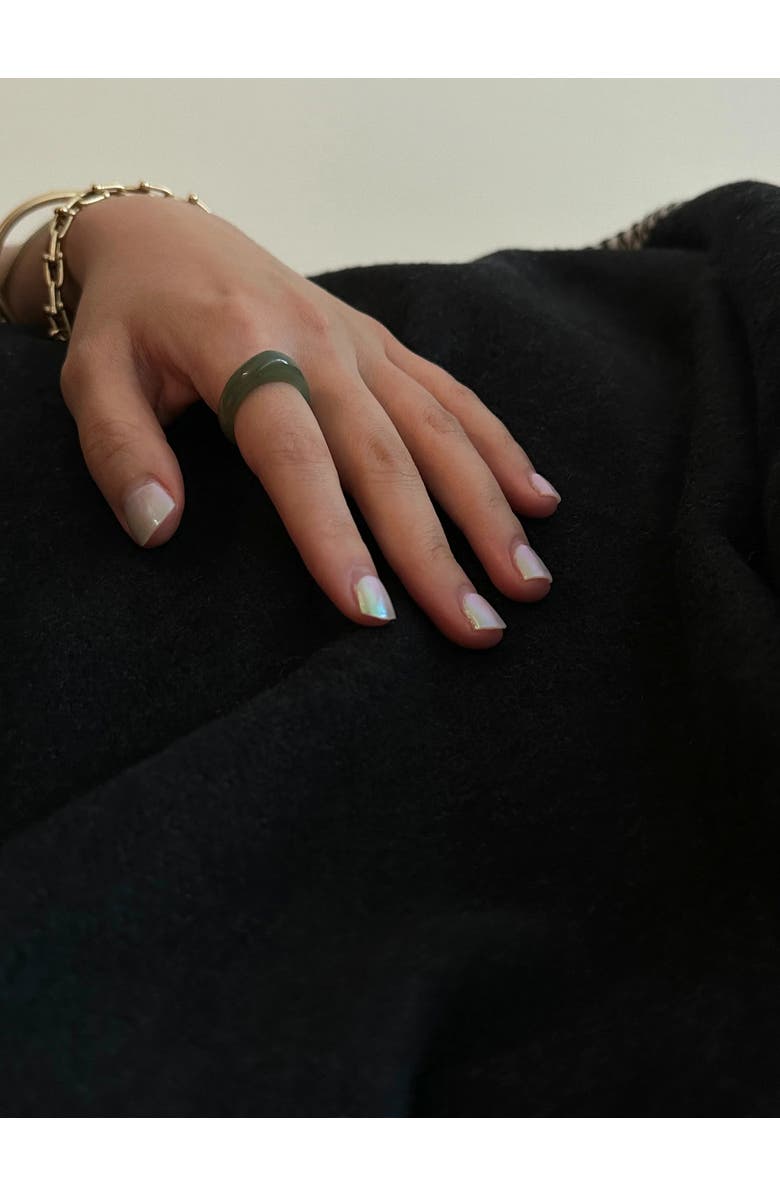 seree Pyra Teardrop green jade ring, Alternate, color, Light Green