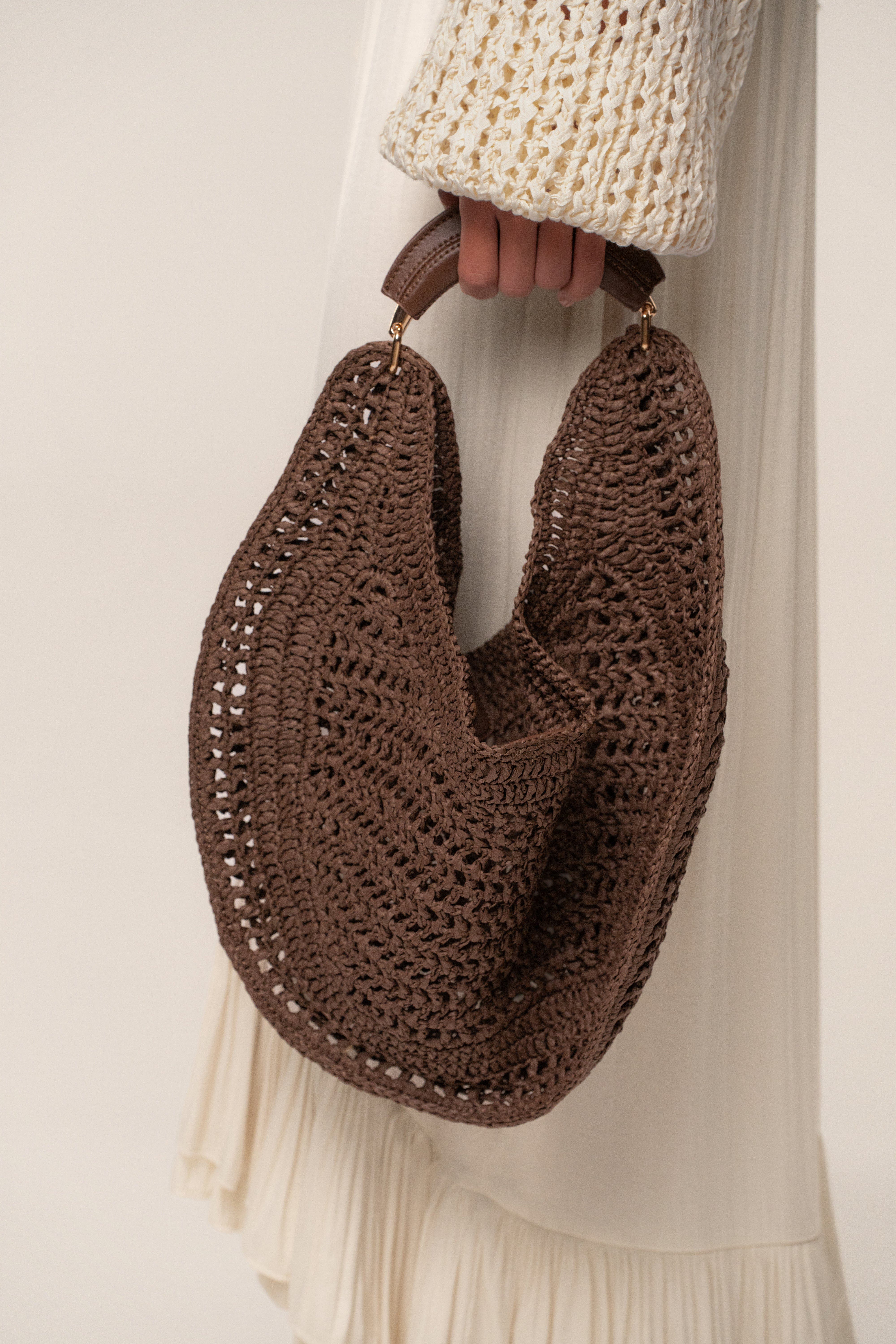 Seaside Woven Bag, Alternate, color, Chocolate