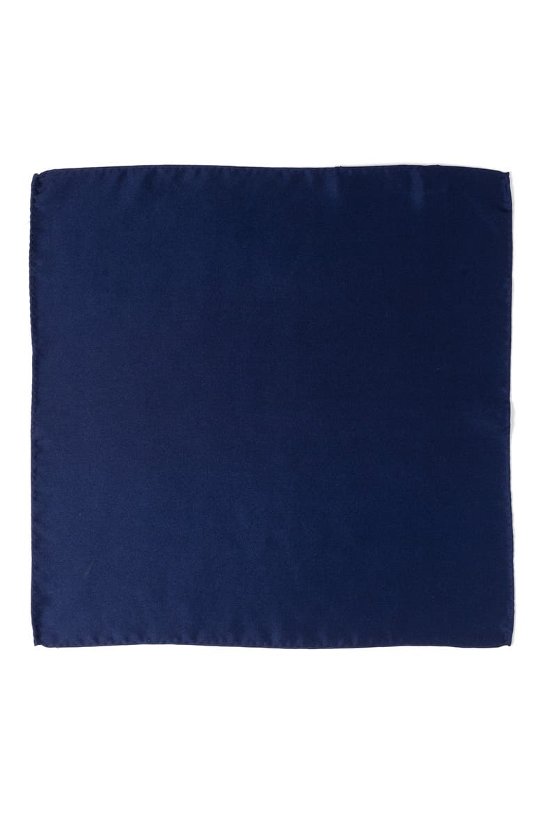 Silk Pocket Square, Alternate, color, NAVY