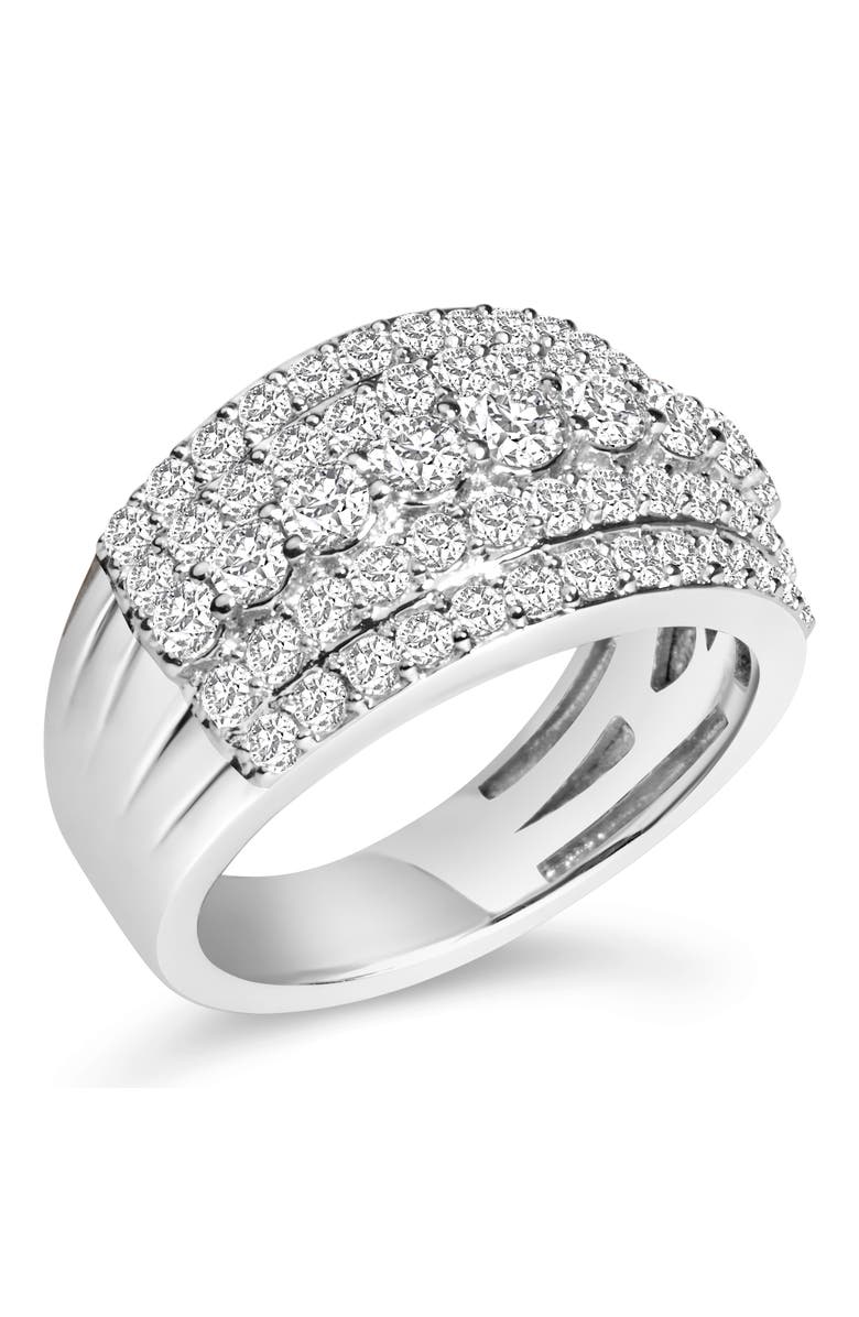 Haus of Brilliance Silver 2.00 Carat Lab Grown Diamond Multi Row Band Ring, Alternate, color, White