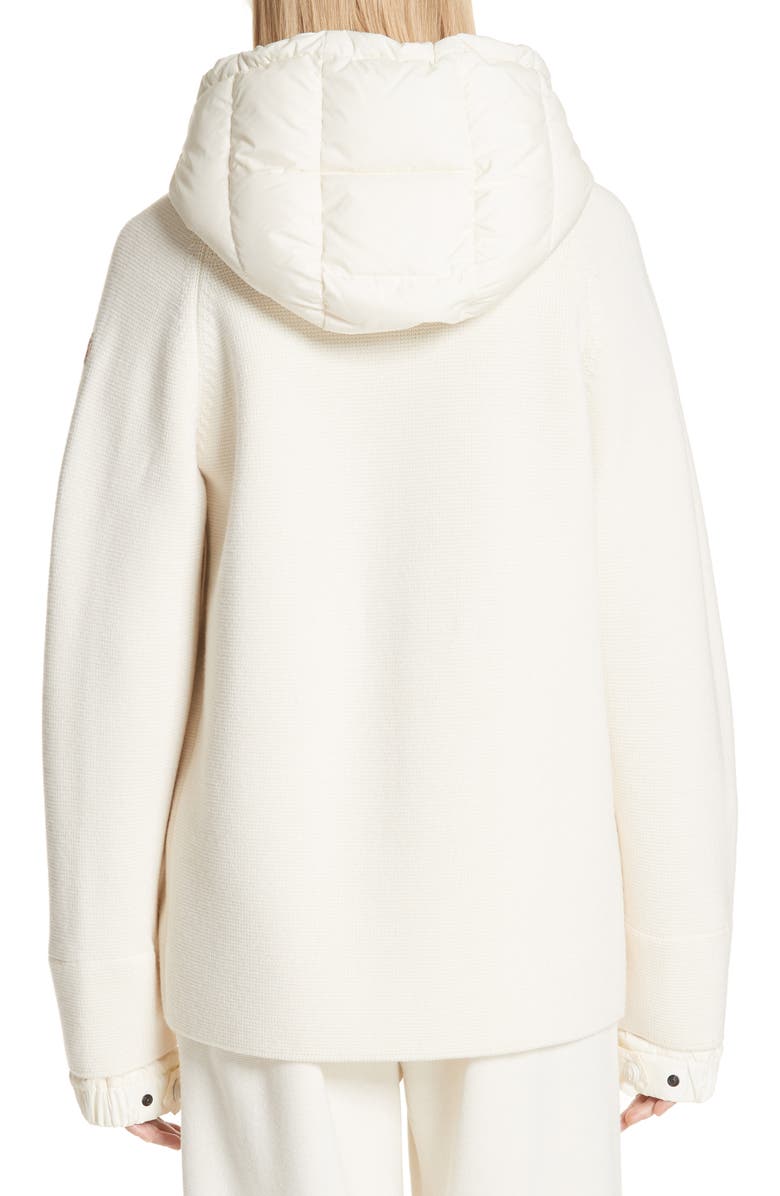 Moncler Spa Quilted Down & Knit Hooded Jacket, Alternate, color, 