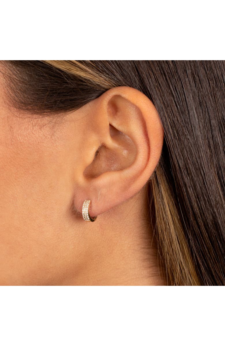 BY ADINA EDEN Diamond Triple Row Huggie Earring 14K, Alternate, color, 14K Gold