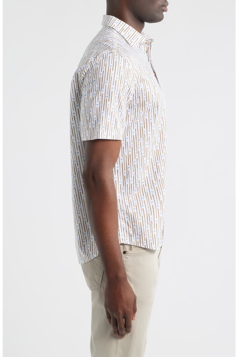 Pendola Stripe Short Sleeve Button-Up Shirt, Alternate, color, WHITE