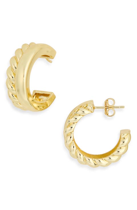 Textured Double Hoop Earrings