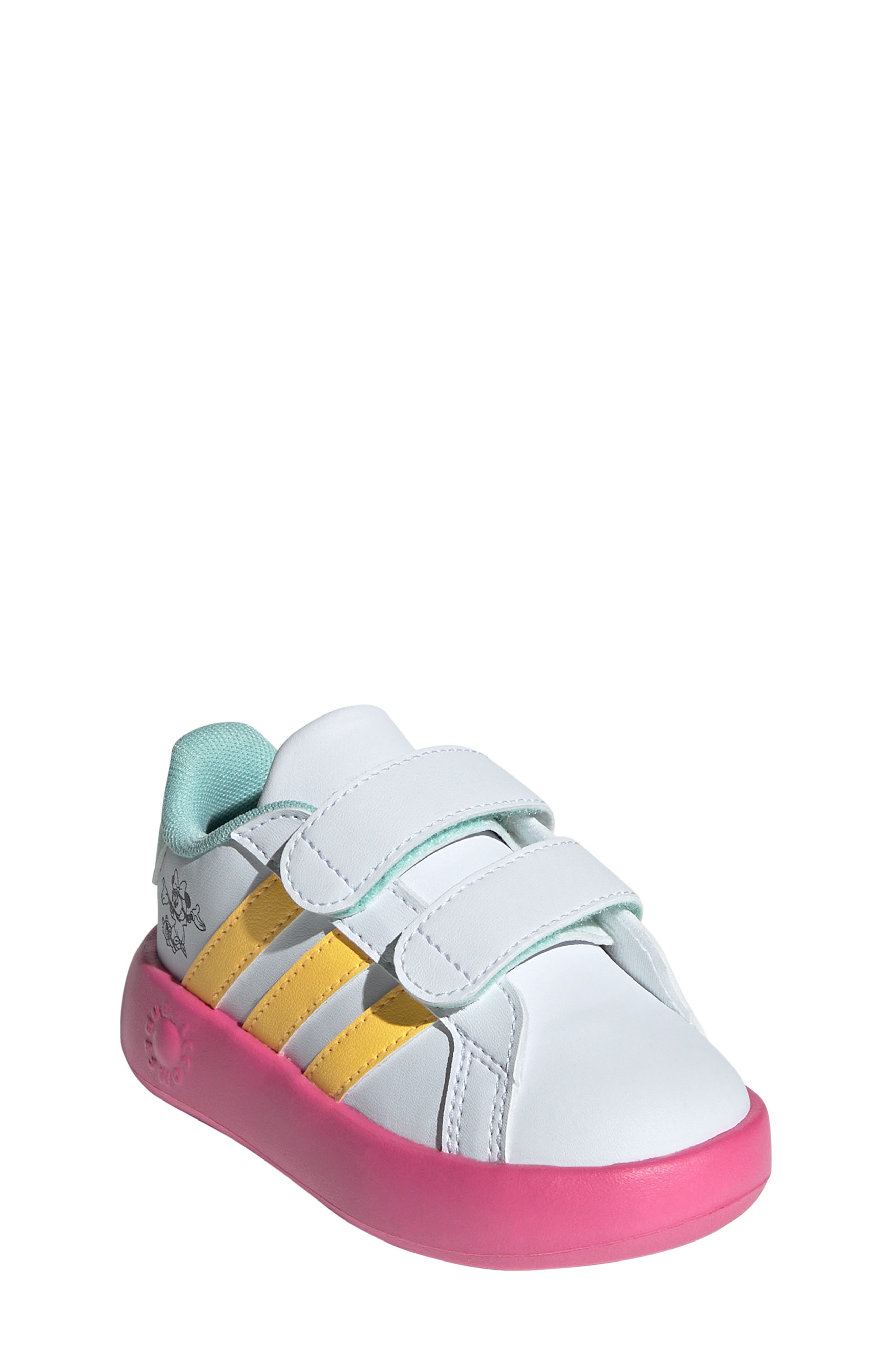 adidas x Disney<sup>®</sup> Kids' Minnie Mouse Grandcourt Sneaker, Main, color, 