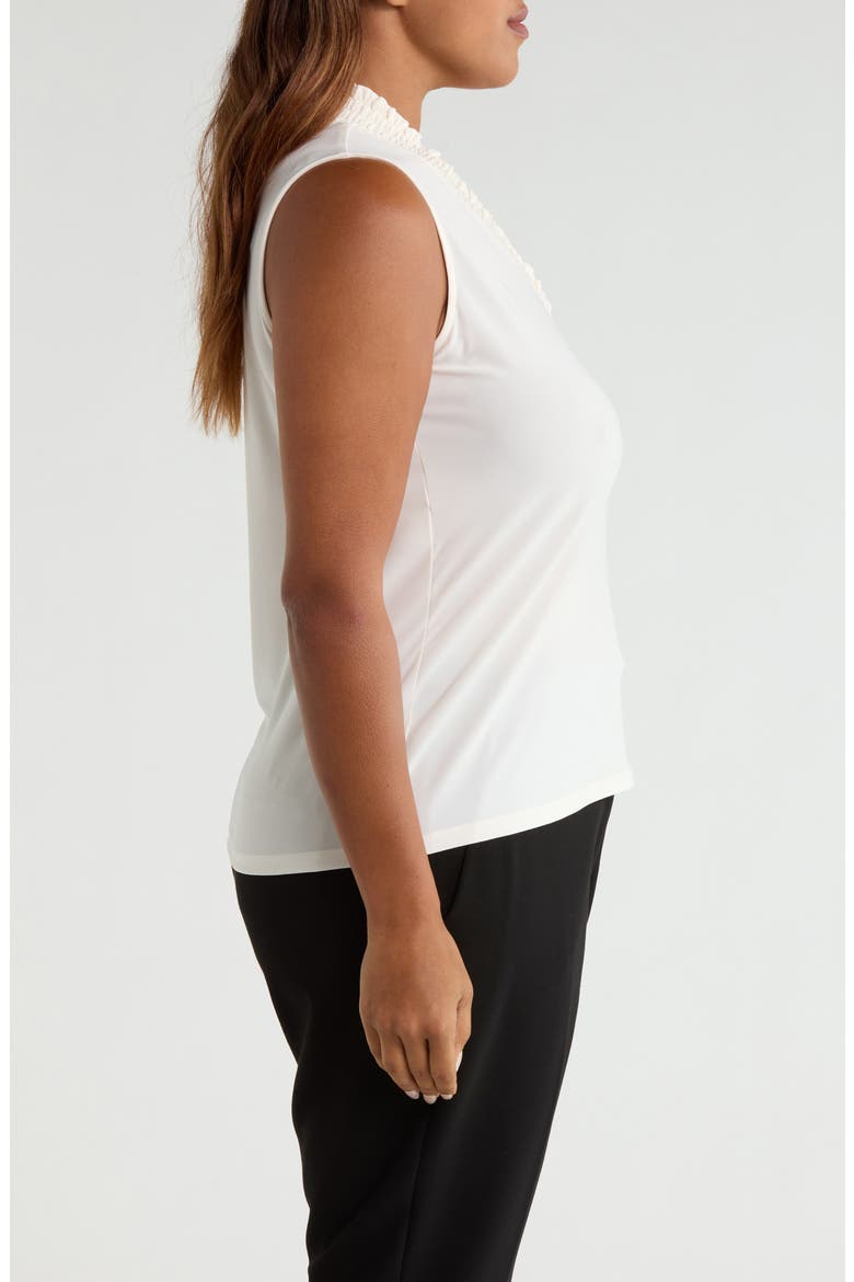 Smocked V-Neck Tank, Alternate, color, WHITE DOVE