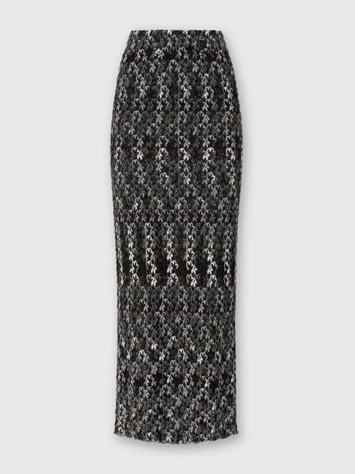 Missoni Long Pencil Skirt In Embroidered Lace In Black