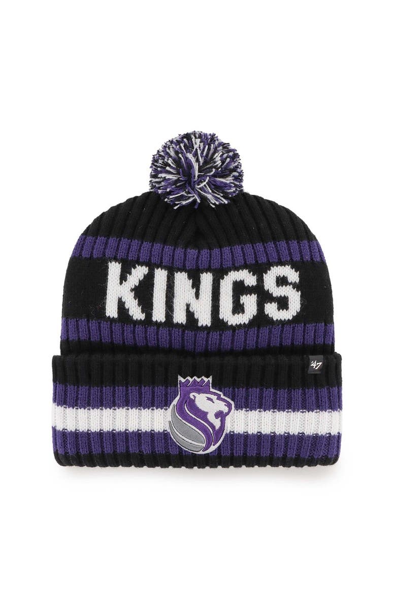 Men's '47  Black Sacramento Kings Bering Cuffed Knit Hat with Pom, Main, color, Black