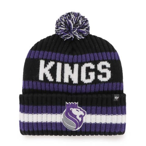 Men's '47  Black Sacramento Kings Bering Cuffed Knit Hat with Pom