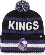 '47 Men's '47 Black Sacramento Kings Bering Cuffed Knit Hat with Pom