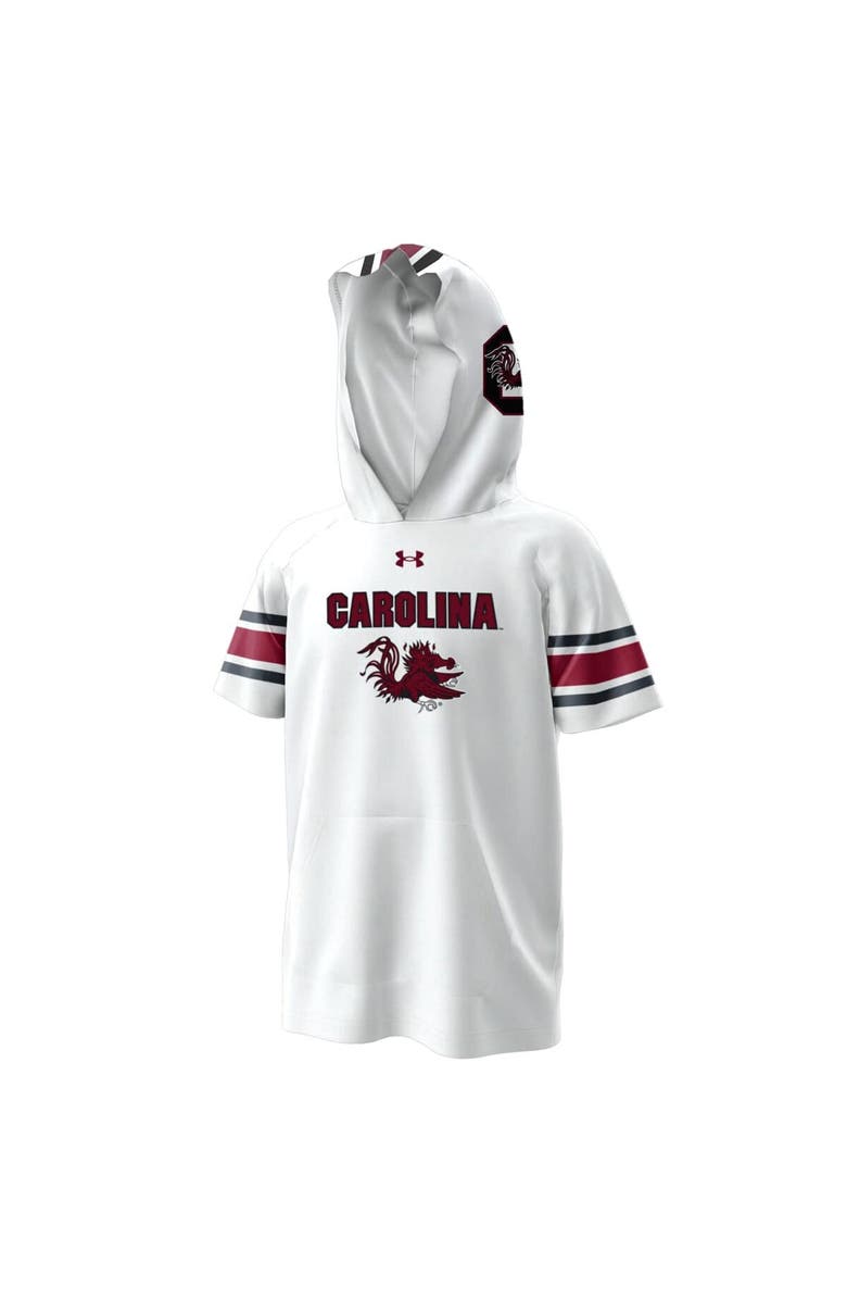 Under Armour Youth Under Armour  White South Carolina Gamecocks ArmourFuse Jersey Raglan Hooded T-Shirt, Alternate, color, 