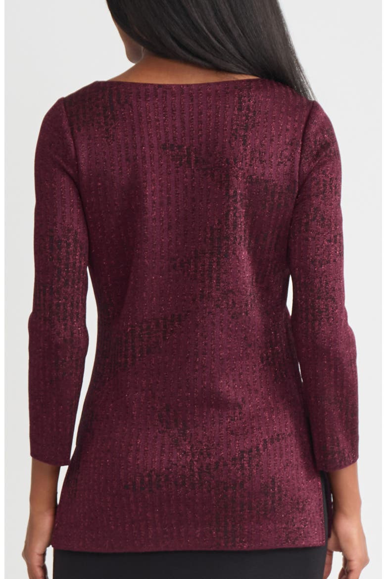 Metallic Tonal Stripe Tunic, Alternate, color, SANGRIA/ BLACK