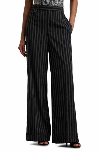 Lauren Ralph Lauren Stripe Wide Leg Twill Pants
