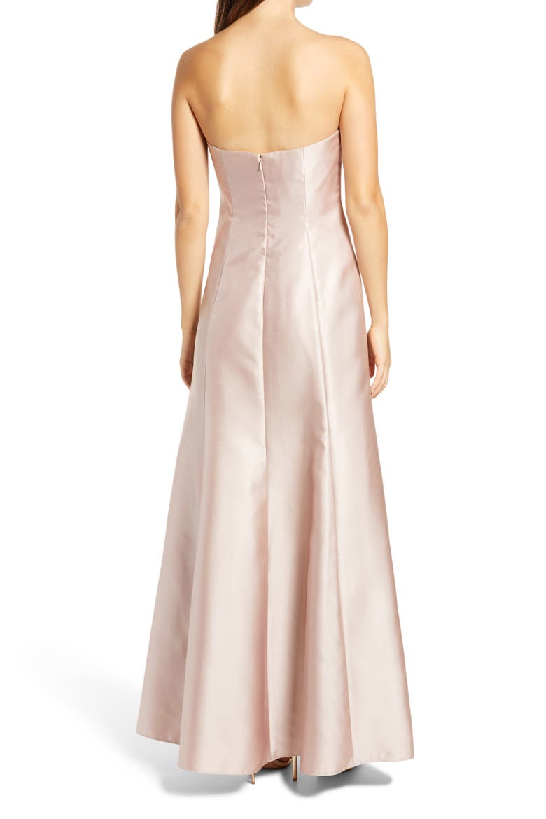 Strapless Satin A-Line Gown, Alternate, color, CAMEO