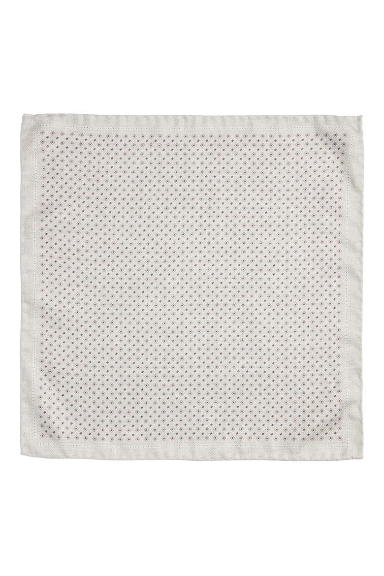 Muriel Reversible Silk Pocket Square, Alternate, color, SAND