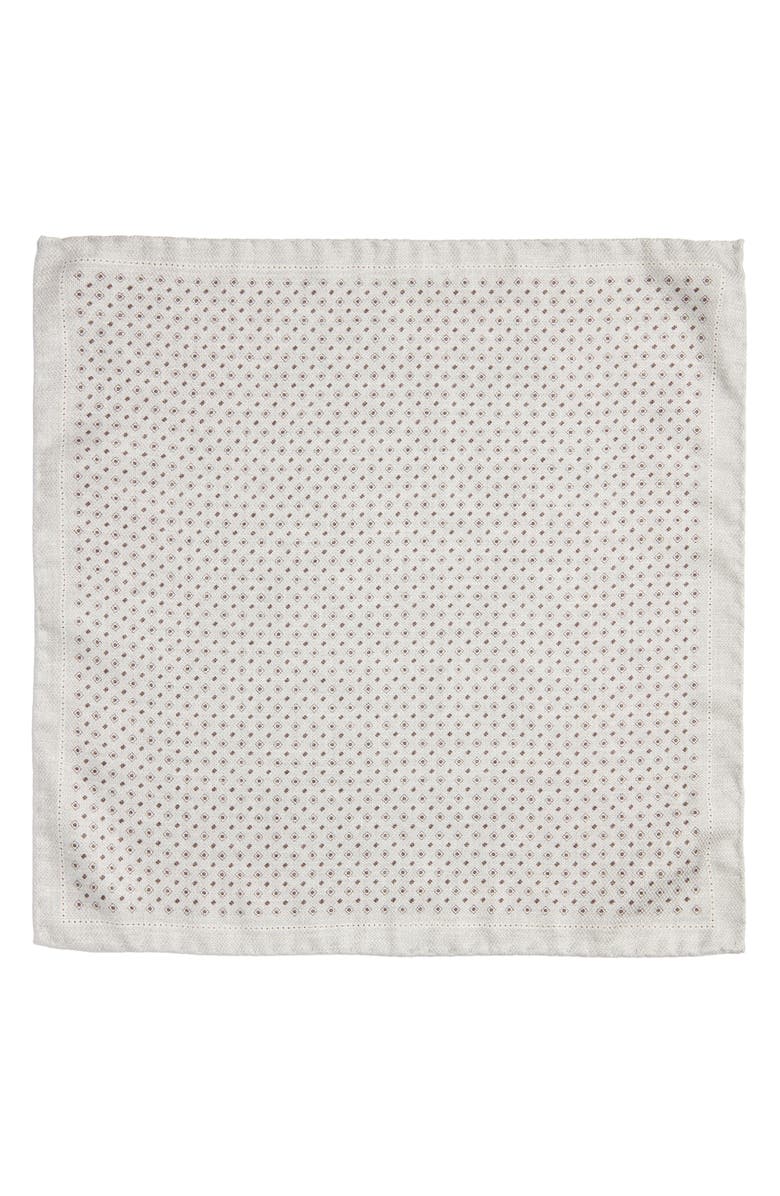 Jack Victor Muriel Reversible Silk Pocket Square, Alternate, color, Sand