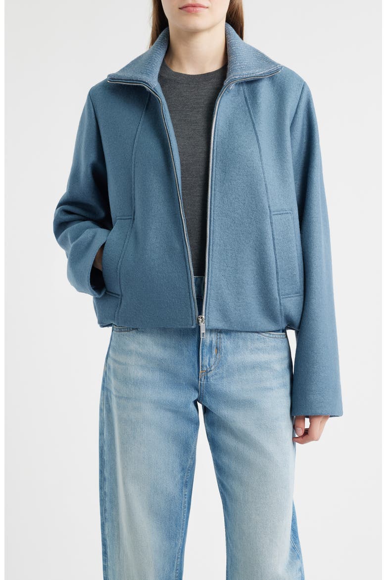 Cundalini Wool Bomber Jacket, Main, color, TANZANITE
