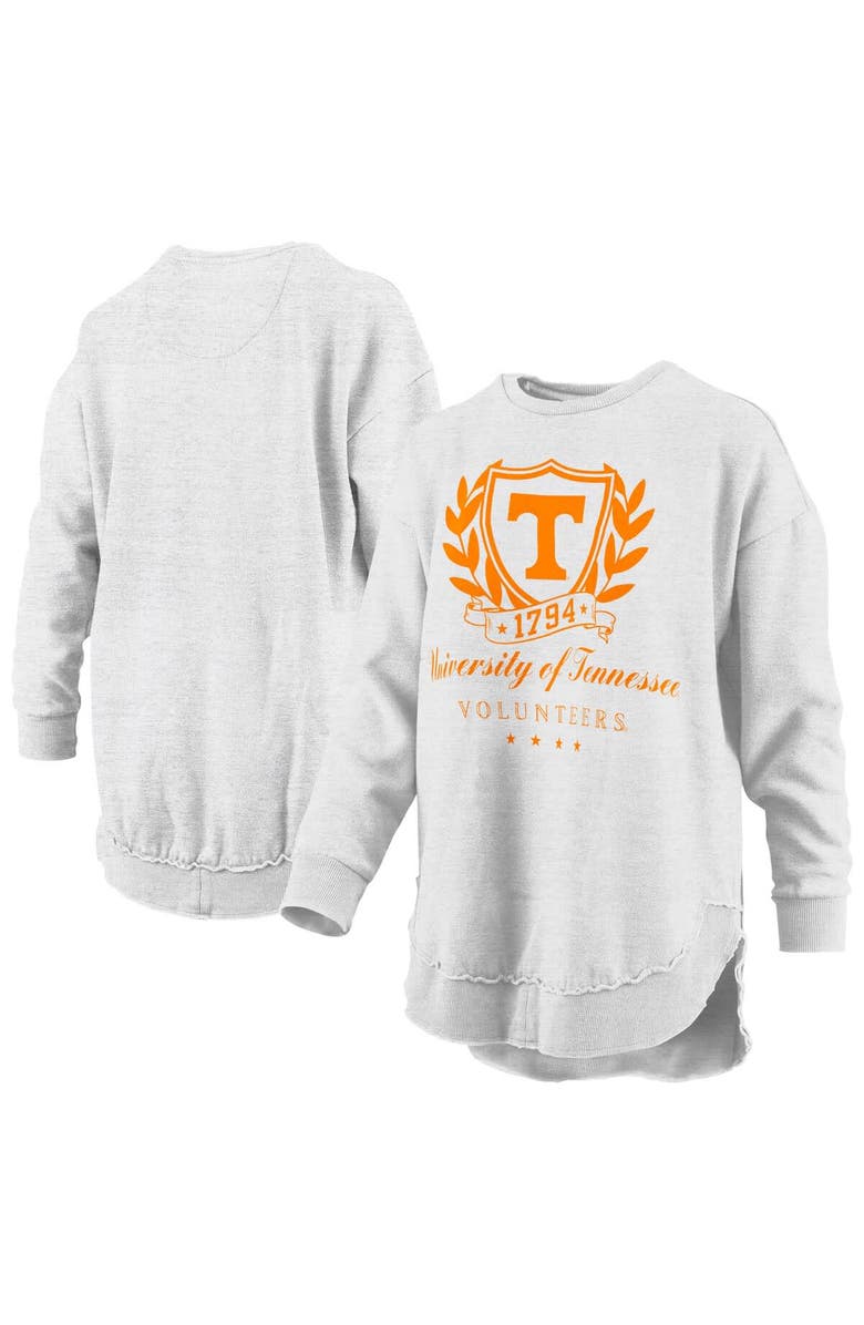 PRESSBOX Women's Pressbox Heather Gray Tennessee Volunteers Field Day Melange Poncho Pullover Sweatshirt, Alternate, color, Heather Gray
