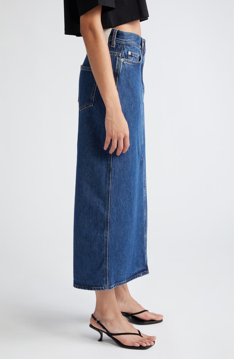 LOULOU DE SAISON Rona Denim Maxi Skirt, Alternate, color, Washed Blue