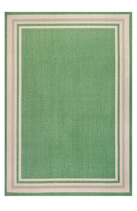 James Modern Border Stripe Indoor/Outdoor Area Rug