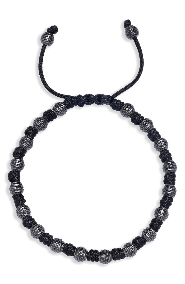 EYE CANDY LOS ANGELES Caleb Beaded Slider Bracelet, Main, color, Black