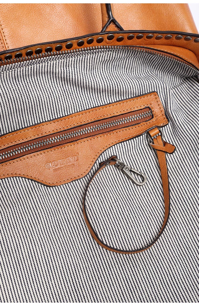 OLD TREND Soul Stud Leather Satchel Bag, Alternate, color, Chestnut