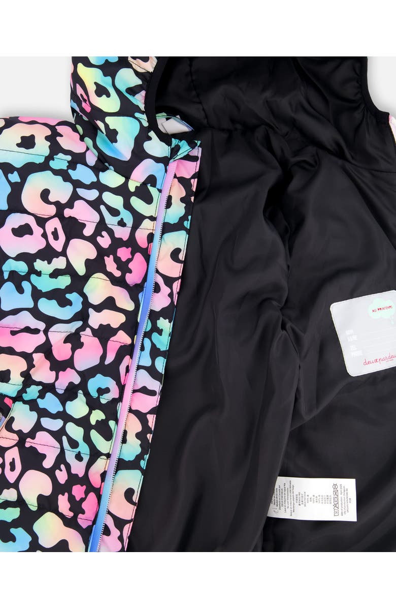 Deux par Deux Quilted Mid-Season Animal Jacket, Alternate, color, Black Animal Print