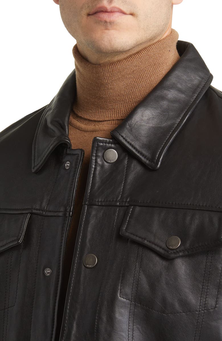 Frye Leather Trucker Jacket, Alternate, color, 