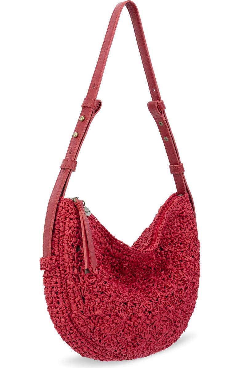 The Sak Tess Shoulder Bag Hand Crochet, Alternate, color, Scarlet Primrose Straw