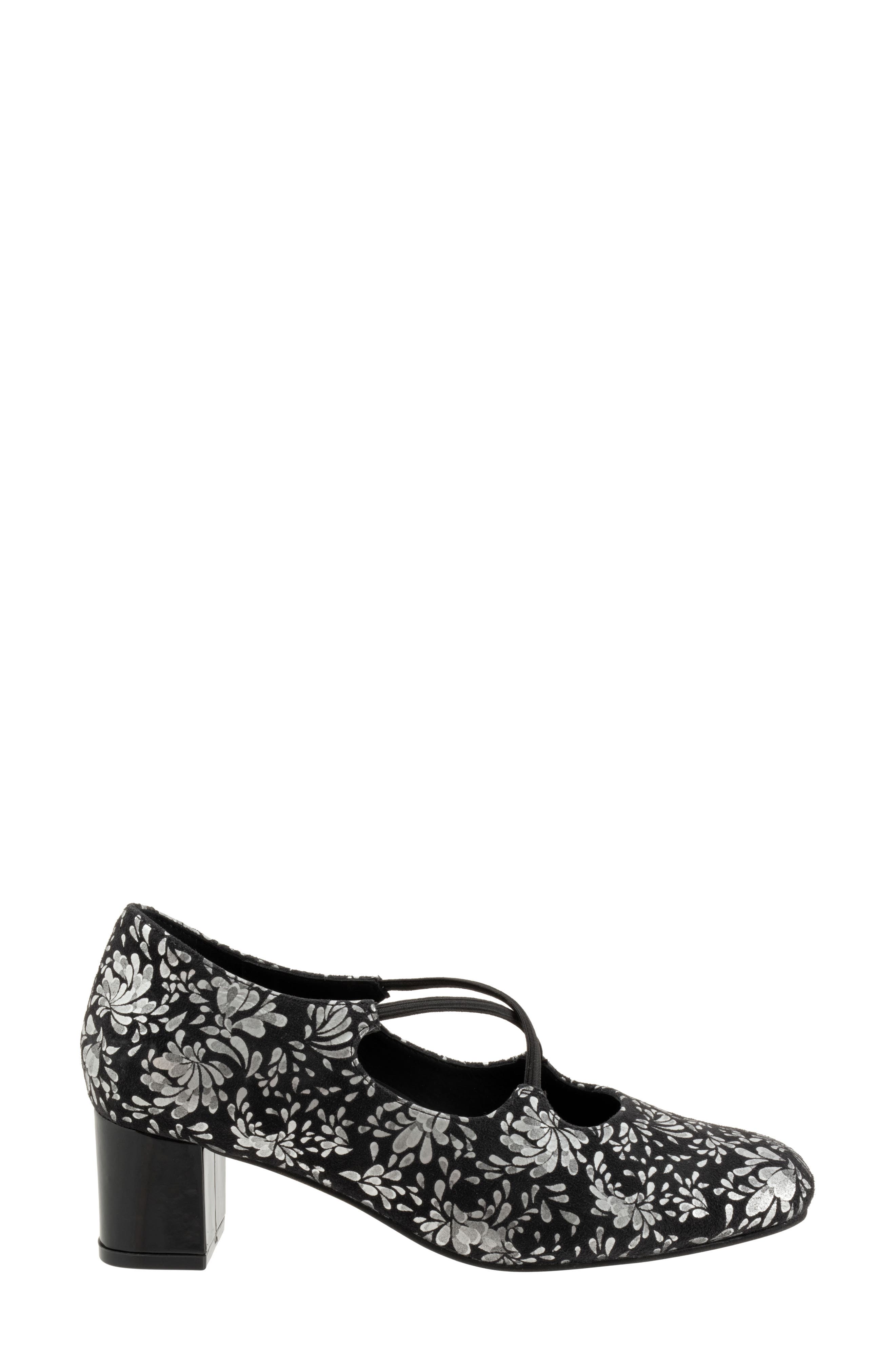 Trotters Demi Pump, Alternate, color, Black Floral