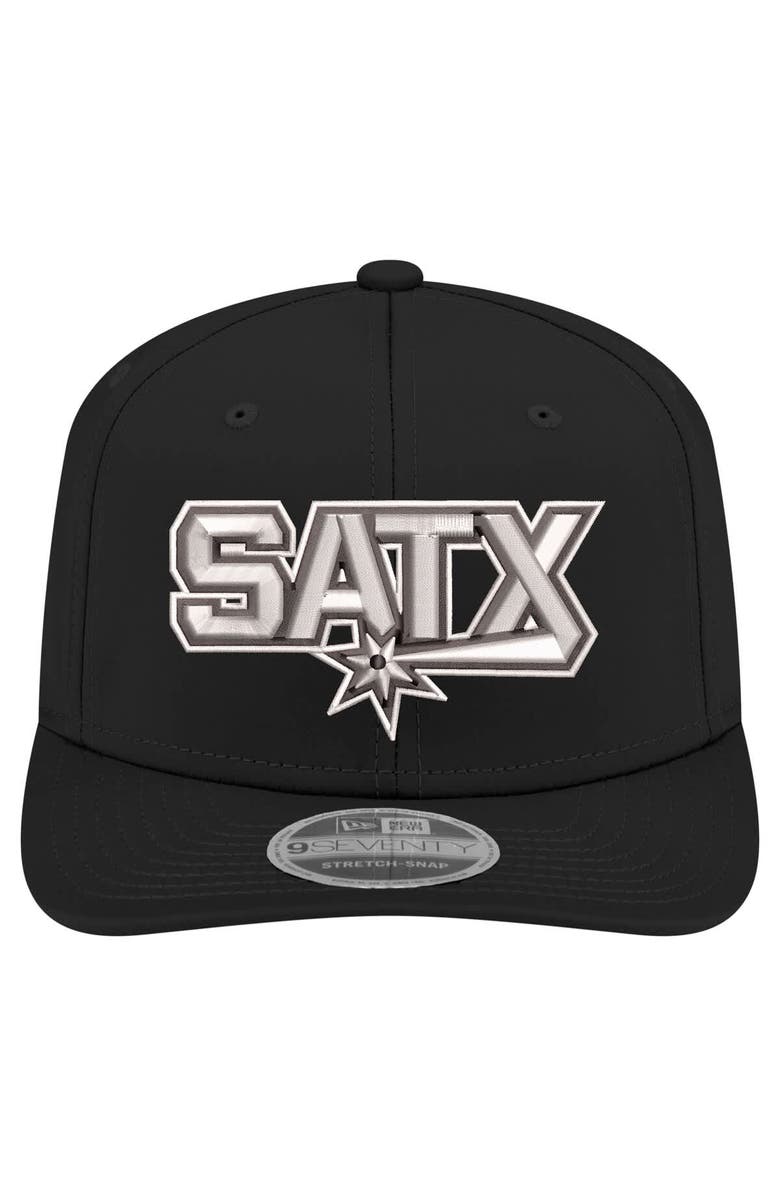 New Era Men's New Era  Black San Antonio Spurs Statement Edition Jersey Hook 9SEVENTY Stretch-Snap Hat, Alternate, color, 