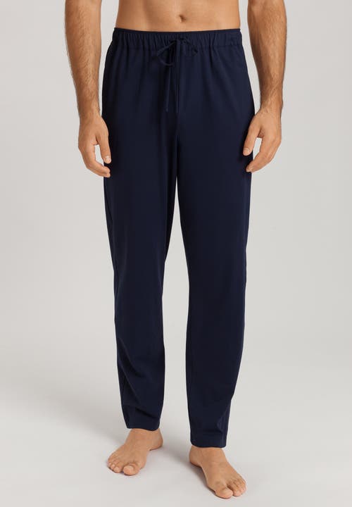 Hanro Night And Day Cotton Drawstring Pants In Deep Navy