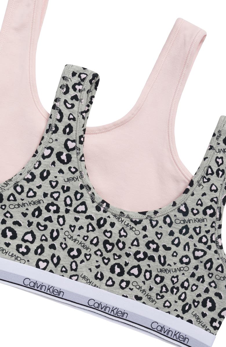 Calvin Klein Modern Cotton Bralettes - Pack of 2, Alternate, color, Grey/ Pink