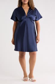 Renee C Deep V-Neck Cocktail Dress