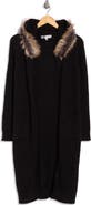 Madden Girl Faux Fur Collar Cardigan Duster