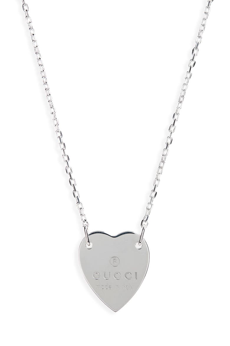 Trademark Heart Sterling Silver Necklace, Main, color, STERLING SILVER