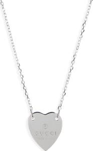 Gucci Trademark Heart Sterling Silver Necklace